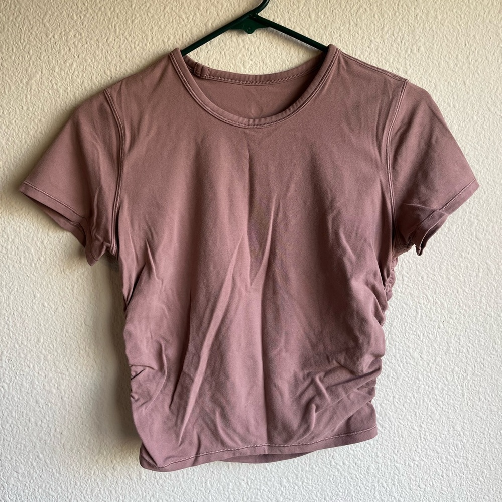 Lululemon All It Takes Short Sleeve Shirt Nulu - Twilight Rose - Size 6